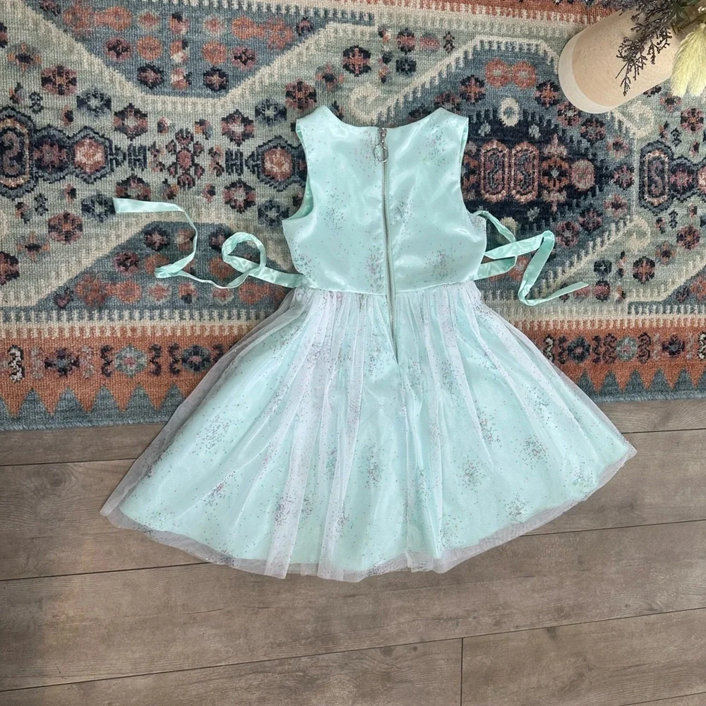 New Nordstrom American Princess Mint Green Sequin Dress Little Girl Size 6